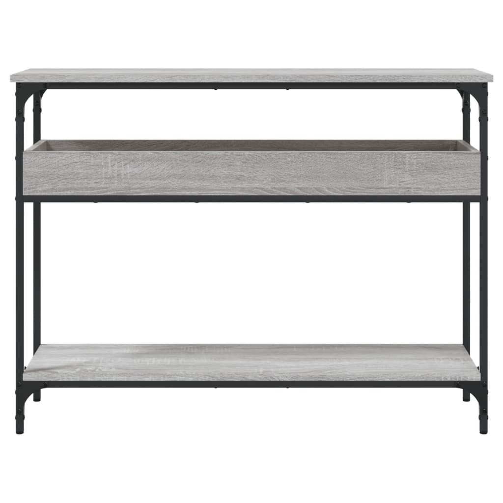 vidaXL Τραπέζι Κονσόλα με Ράφι Γκρι Sonoma 100x29x75 εκ. Επεξεργ. Ξύλο