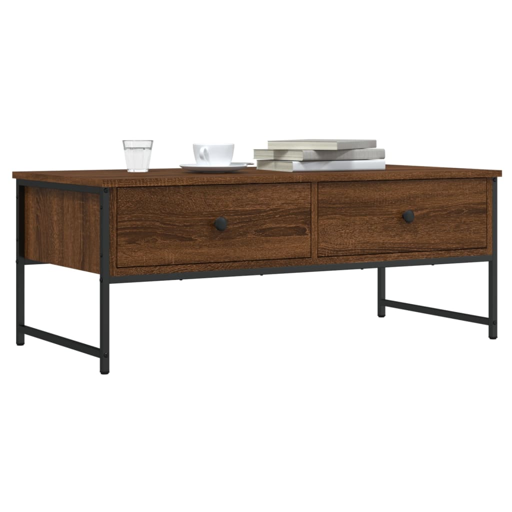 vidaXL Τραπεζάκι Σαλονιού Καφέ Δρυς 101x49x39,5 εκ. Επεξεργασμένο Ξύλο