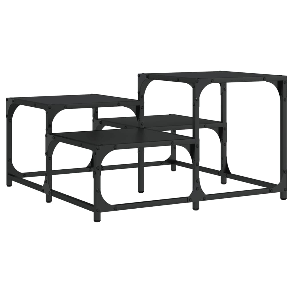 vidaXL Τραπεζάκι Σαλονιού Μαύρο 68 x 68 x 40 εκ. Επεξεργασμένο Ξύλο