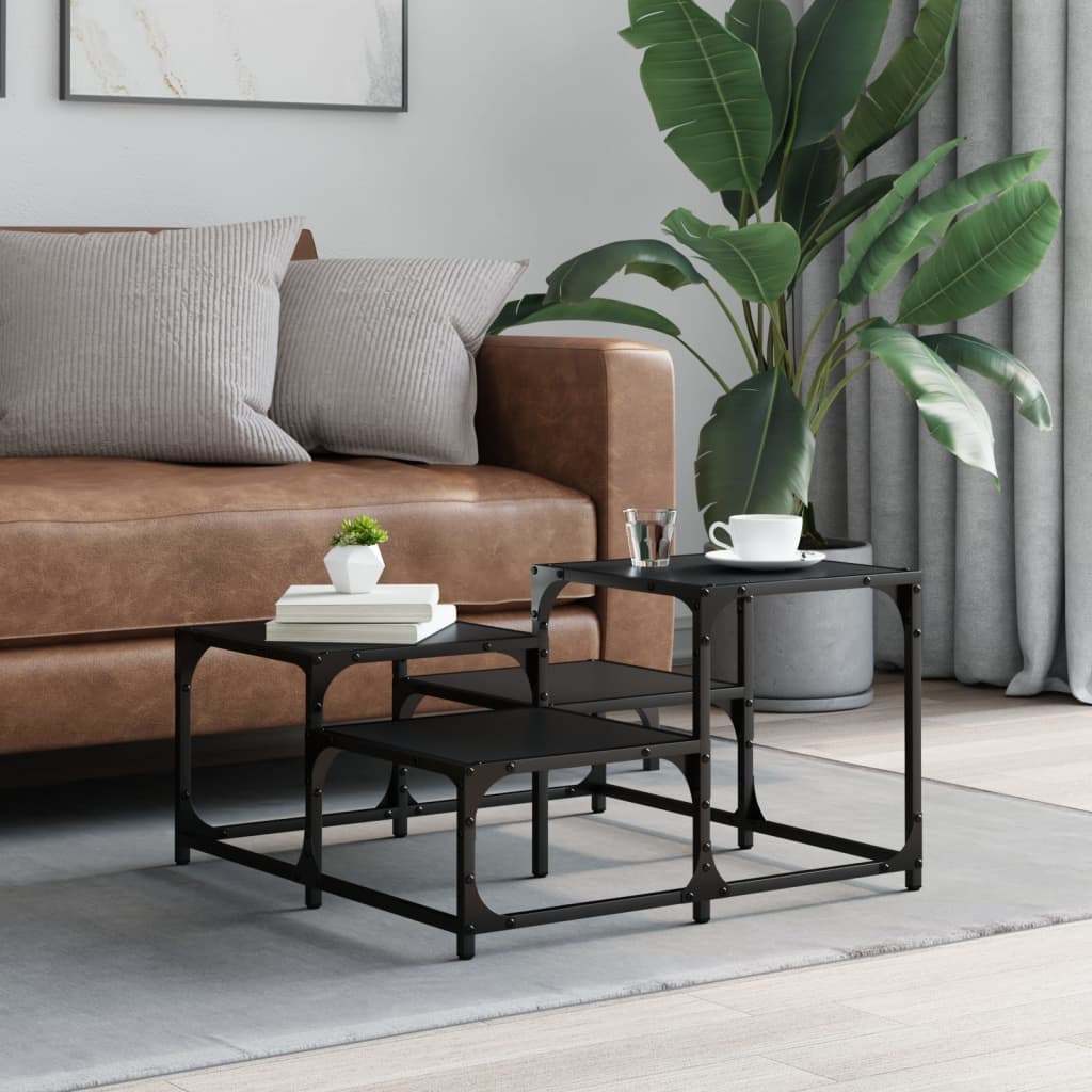 vidaXL Τραπεζάκι Σαλονιού Μαύρο 68 x 68 x 40 εκ. Επεξεργασμένο Ξύλο
