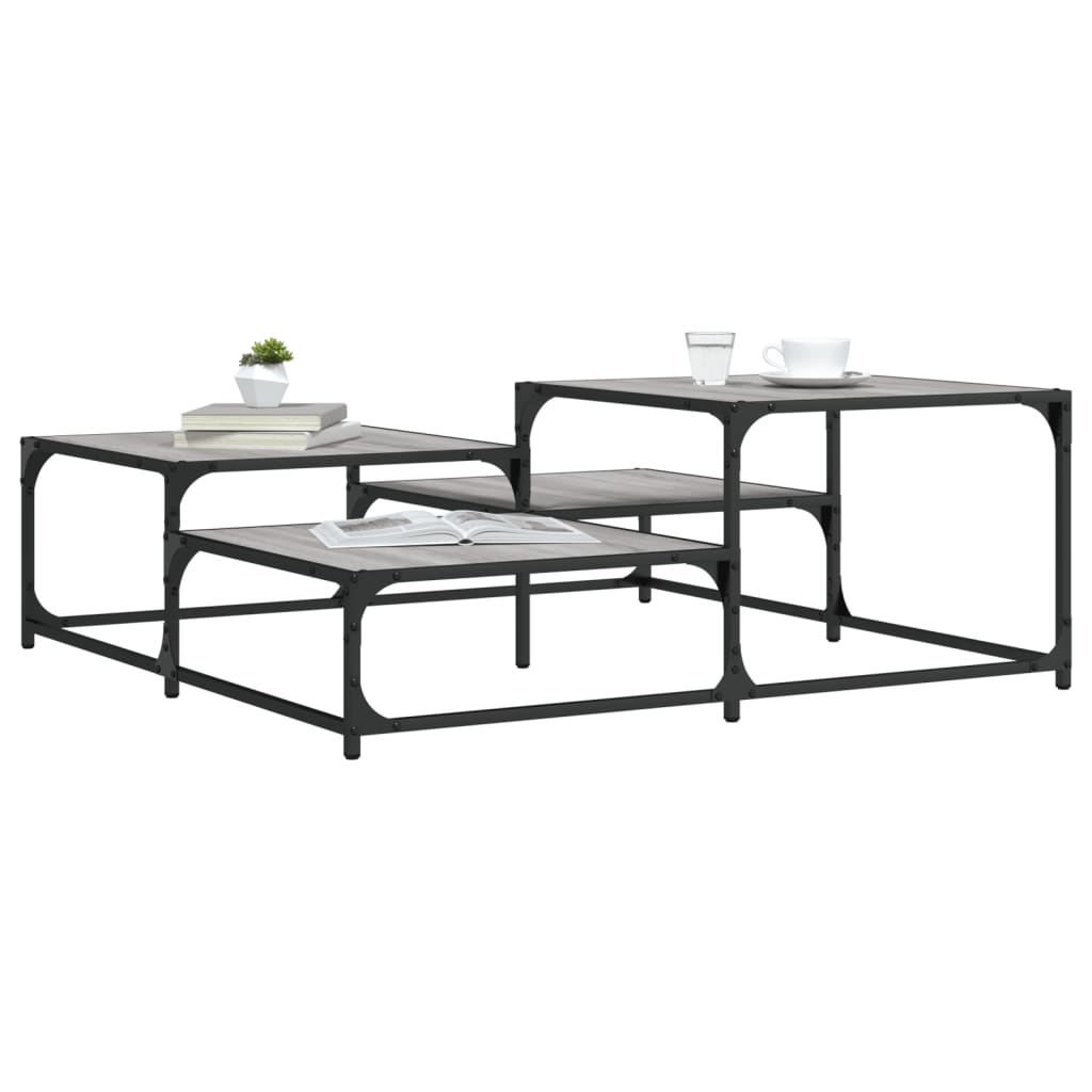 vidaXL Τραπεζάκι Σαλονιού Γκρι Sonoma 107 x 107 x 40 εκ. Επεξεργ. Ξύλο