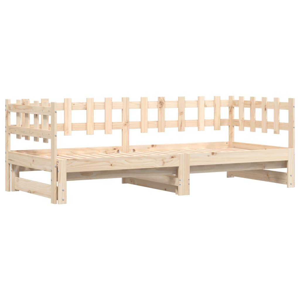 vidaXL Καναπές Κρεβάτι Συρόμενος 2x(90x200) εκ. από Μασίφ Ξύλο Πεύκου