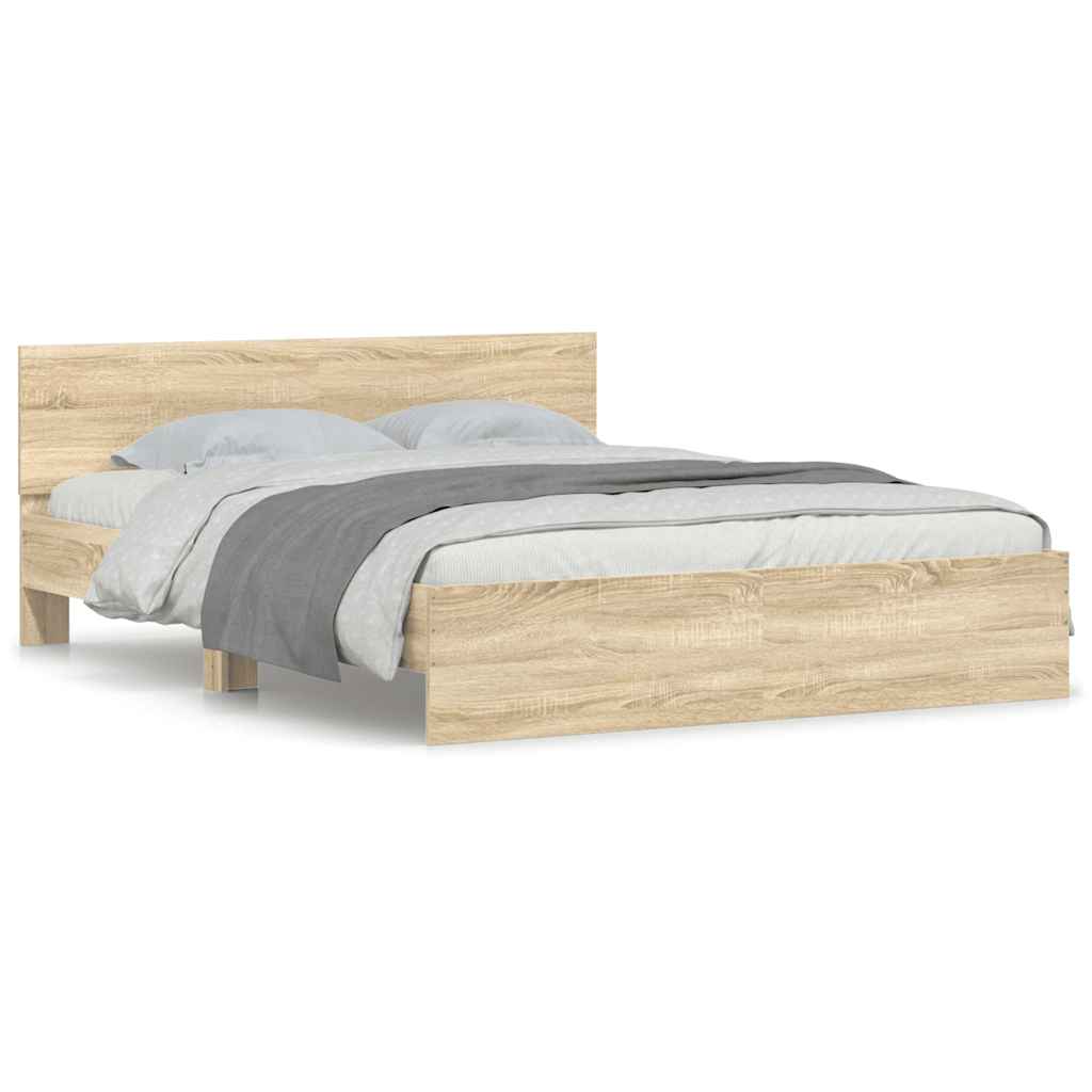 vidaXL Πλαίσιο Κρεβατιού με Κεφαλάρι Sonoma Δρυς 140x200 εκ.