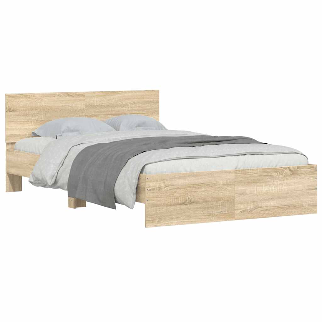 vidaXL Πλαίσιο Κρεβατιού με Κεφαλάρι Sonoma Δρυς 120x190 εκ.