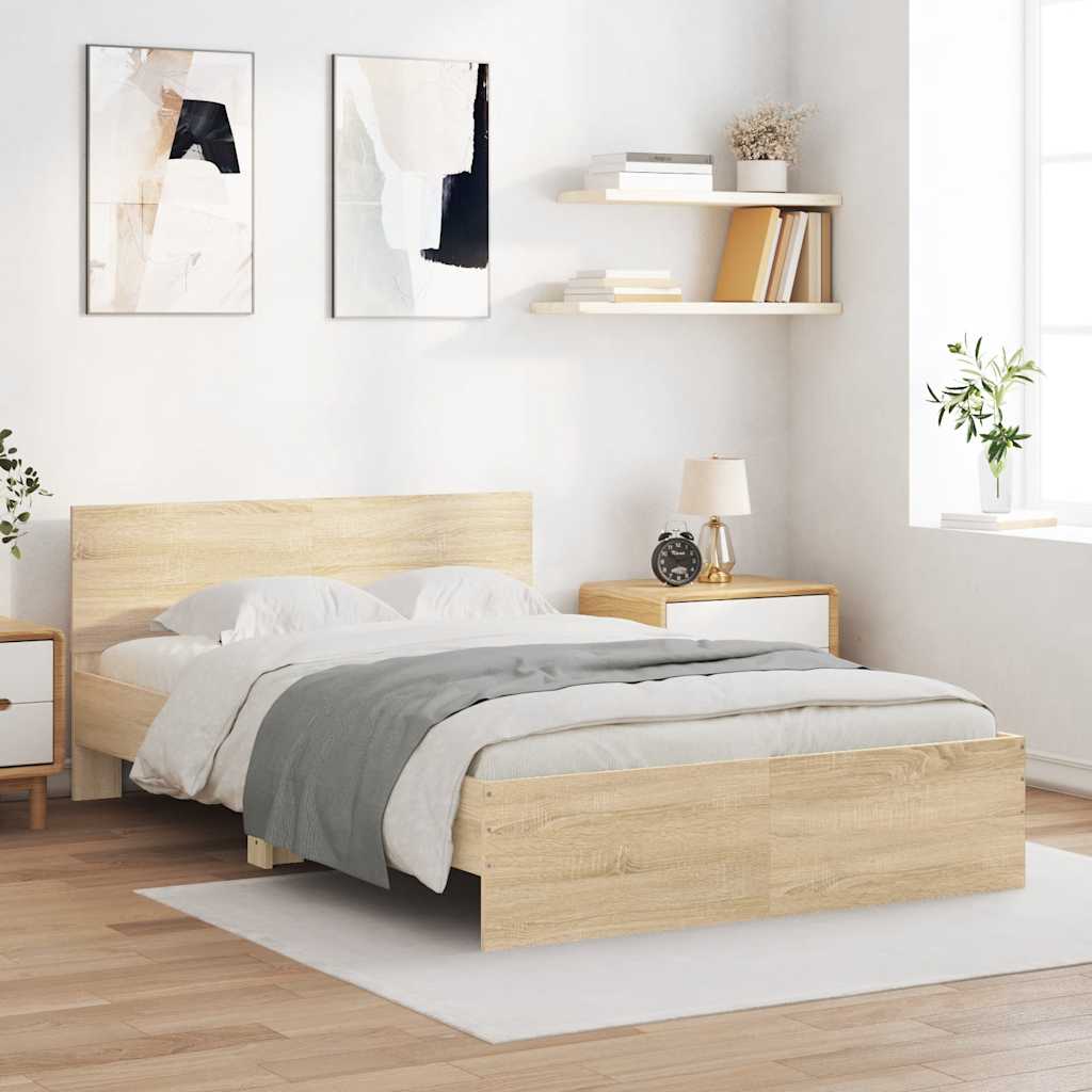 vidaXL Πλαίσιο Κρεβατιού με Κεφαλάρι Sonoma Δρυς 120x190 εκ.