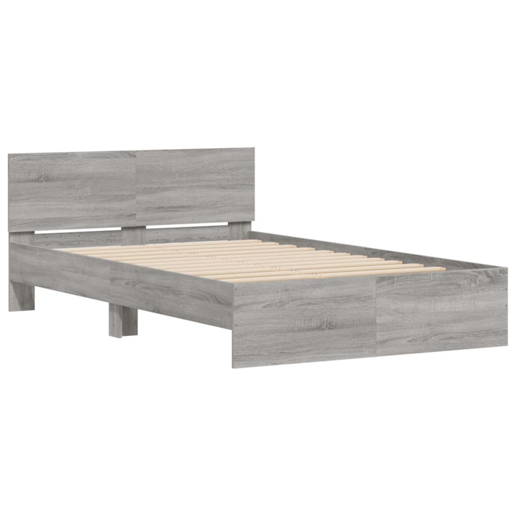 vidaXL Πλαίσιο Κρεβατιού με Κεφαλάρι Γκρι Sonoma 120x190 εκ.