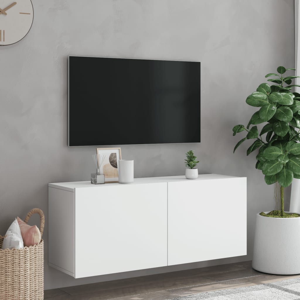 vidaXL Ντουλάπι Τοίχου Τηλεόρασης Λευκό 100 x 30 x 41 εκ.