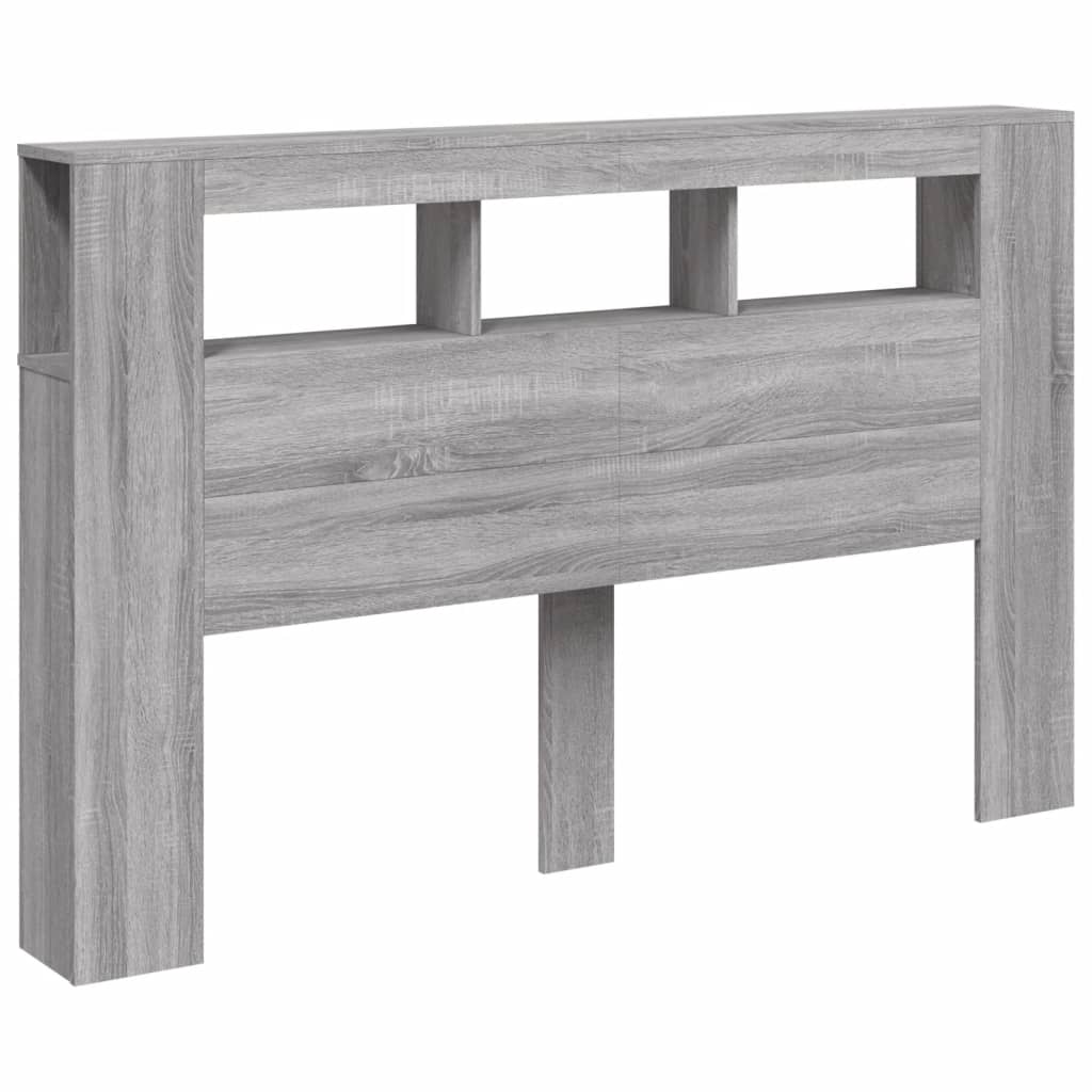 vidaXL Κεφαλάρι Κρεβατιού με LED Γκρι Sonoma 160x18,5x103,5 εκ