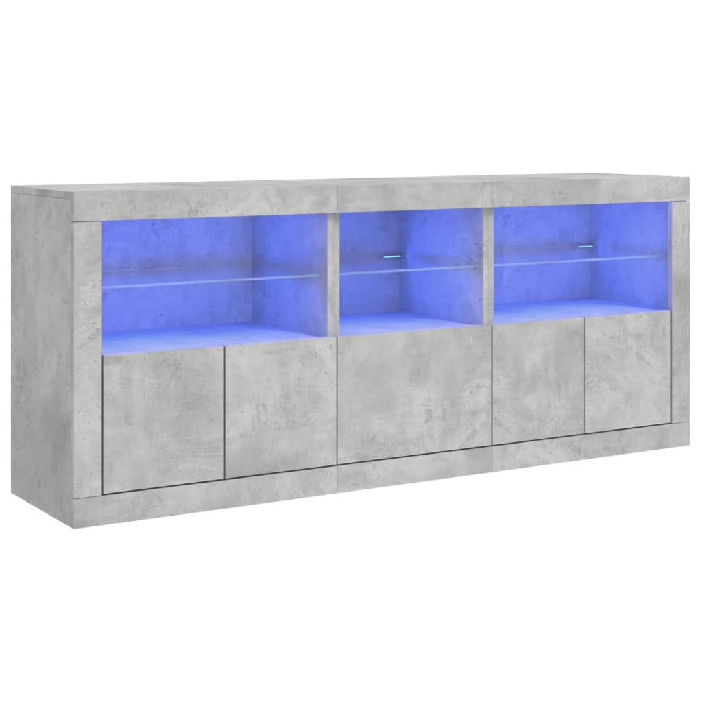vidaXL Ντουλάπι με LED Γκρι Σκυροδέματος 162x37x67 εκ.