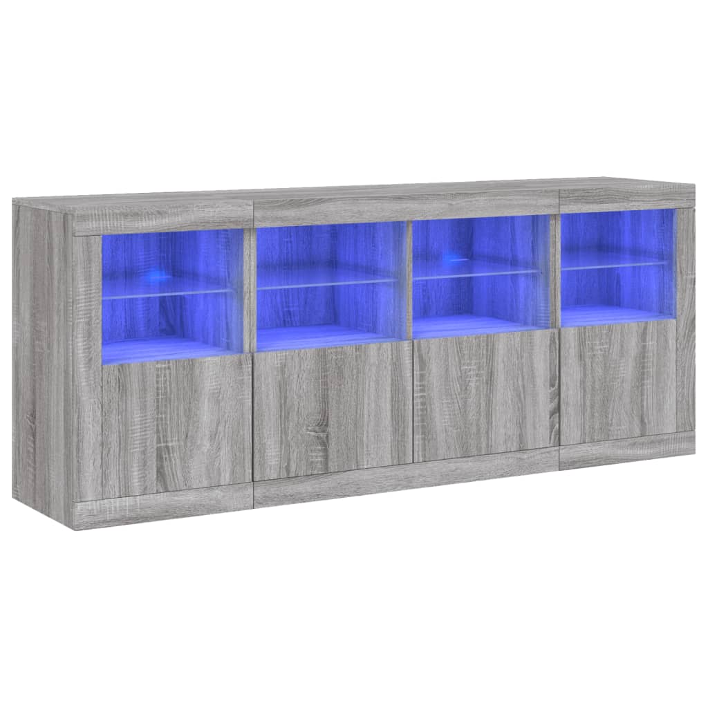 vidaXL Μπουφές με LED Γκρι Sonoma 163 x 37 x 67 εκ.