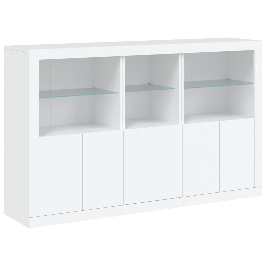 vidaXL Μπουφές με Φώτα LED Λευκός 162 x 37 x 100 εκ.