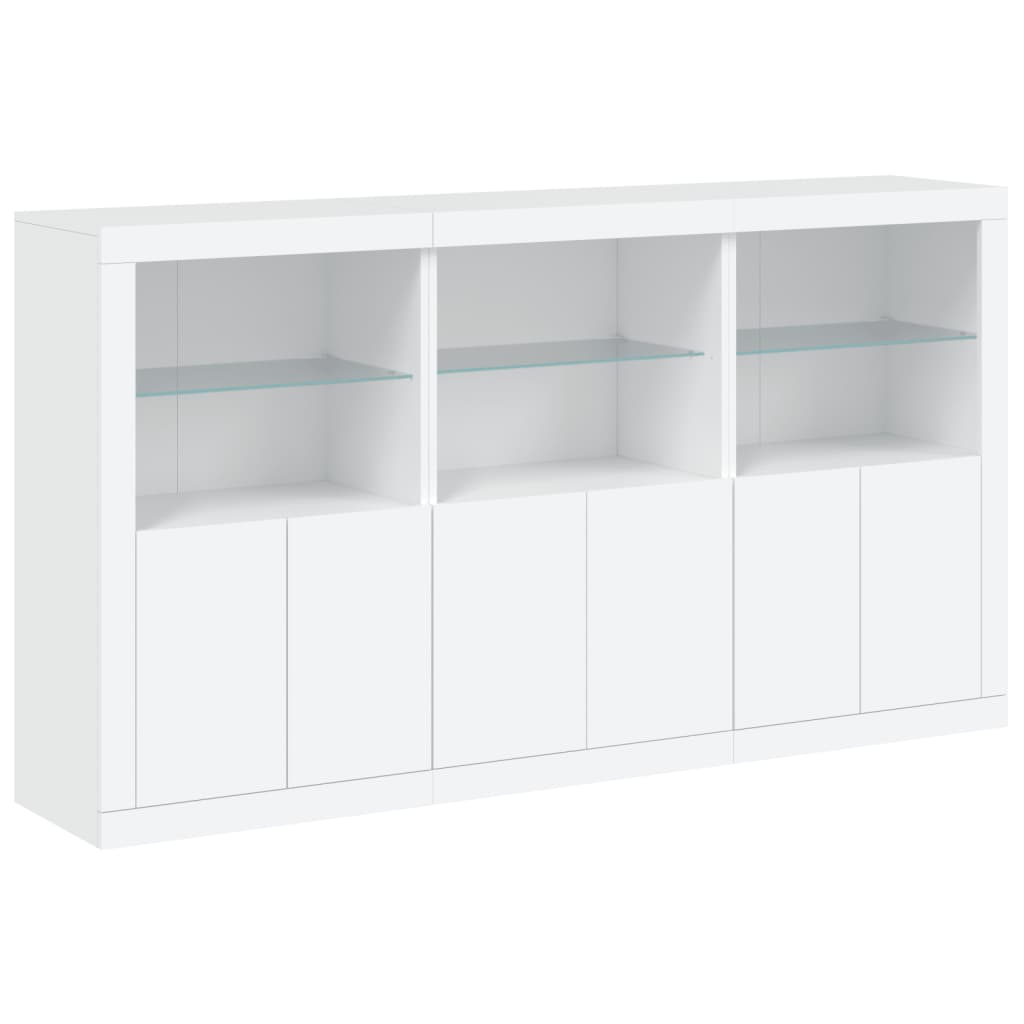vidaXL Μπουφές με Φώτα LED Λευκός 181,5 x 37 x 100 εκ.