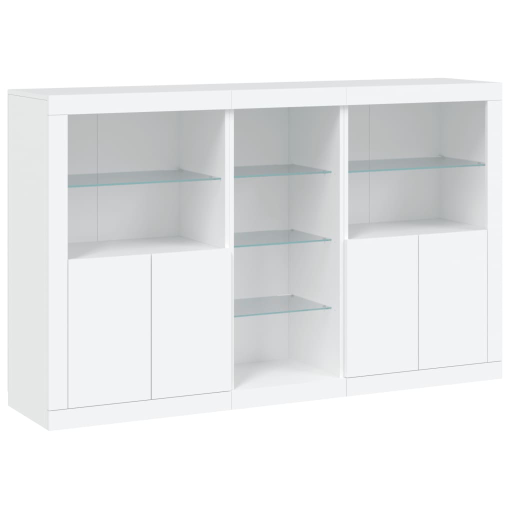 vidaXL Μπουφές με Φώτα LED Λευκός 162 x 37 x 100 εκ.