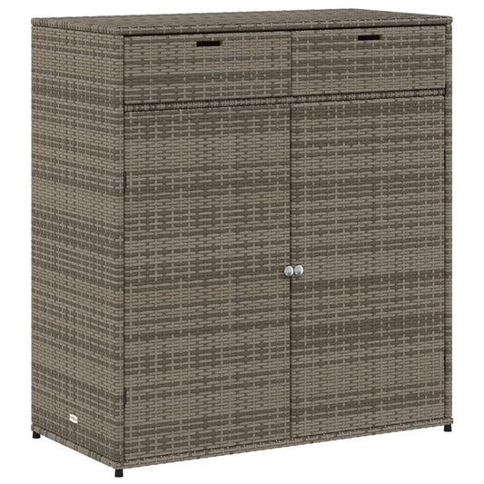 vidaXL Ντουλάπι Αποθήκευσης Κήπου Γκρι 105x55x113 εκ. Συνθετικό Ρατάν