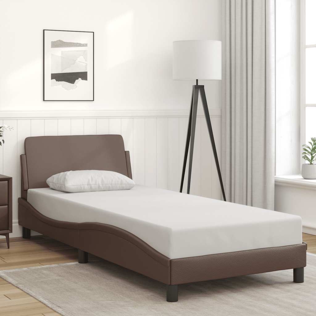 vidaXL Πλαίσιο Κρεβατιού Dover Καφέ 80x200 εκ. Συνθετικό Δέρμα