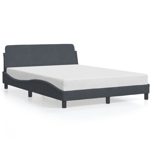 vidaXL Σκελετός Κρεβατιού Dover Γκρι 140x200 εκ. Βελούδινο
