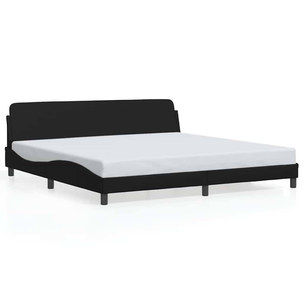 vidaXL Πλαίσιο Κρεβατιού Dover Μαύρο 193x203 εκ. Συνθετικό Δέρμα