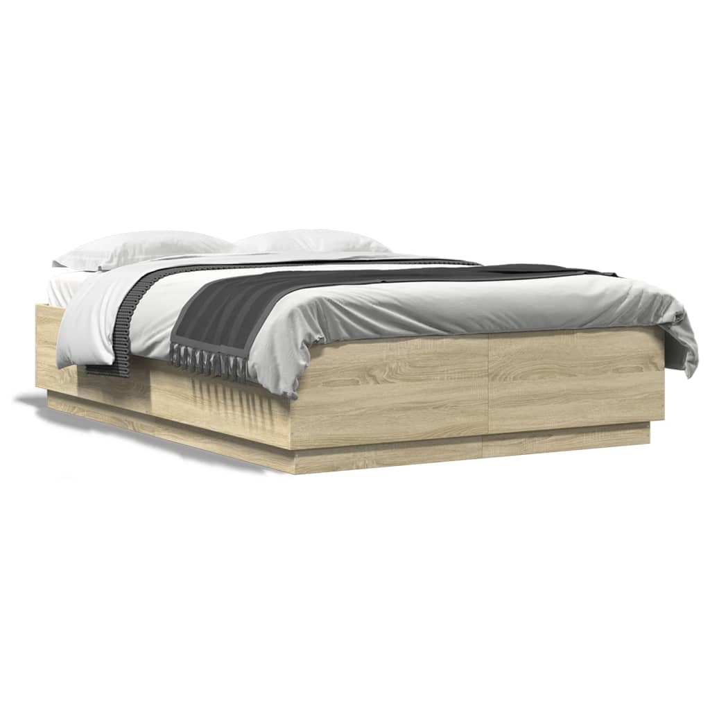 vidaXL Πλαίσιο Κρεβατιού Sonoma Δρυς 140x200 εκ. Επεξεργασμένο Ξύλο