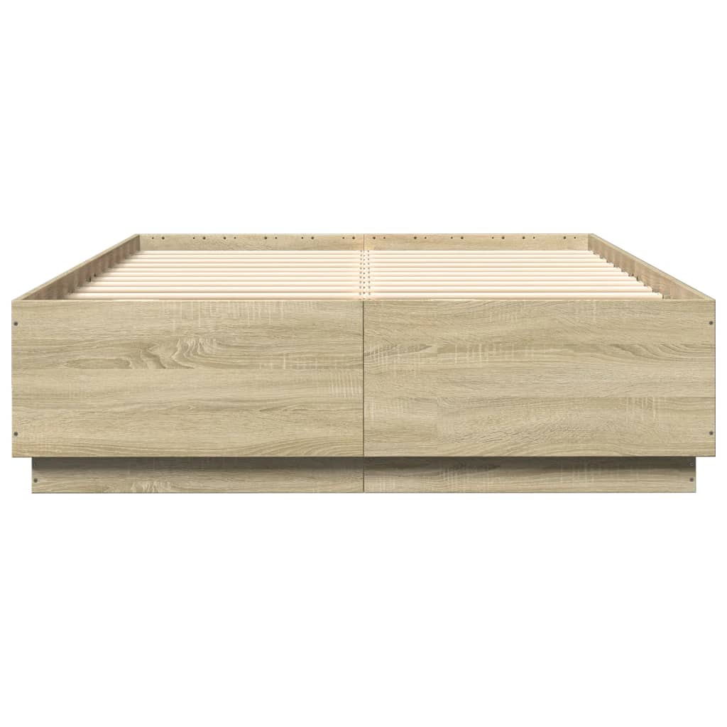 vidaXL Πλαίσιο Κρεβατιού Sonoma Δρυς 140x200 εκ. Επεξεργασμένο Ξύλο