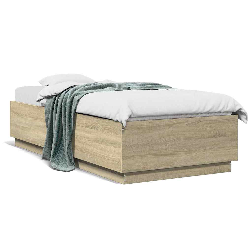 vidaXL Πλαίσιο Κρεβατιού Sonoma Δρυς 100x200 εκ. Επεξεργασμένο Ξύλο