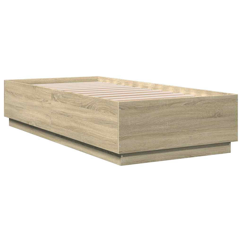 vidaXL Πλαίσιο Κρεβατιού Sonoma Δρυς 100x200 εκ. Επεξεργασμένο Ξύλο