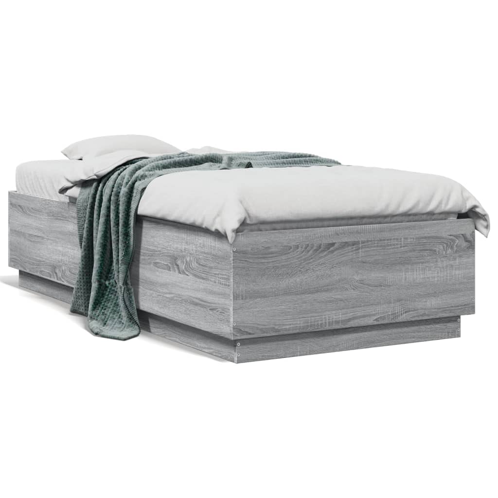vidaXL Πλαίσιο Κρεβατιού Γκρι Sonoma 75x190 εκ. Επεξεργασμένο Ξύλο