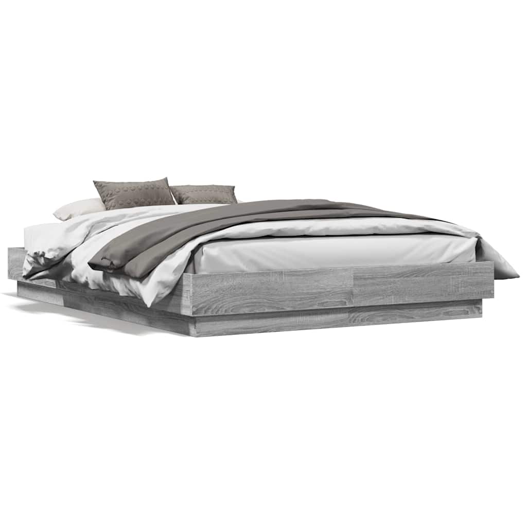 vidaXL Πλαίσιο Κρεβατιού Γκρι Sonoma 120 x 190 εκ. Επεξεργασμένο Ξύλο