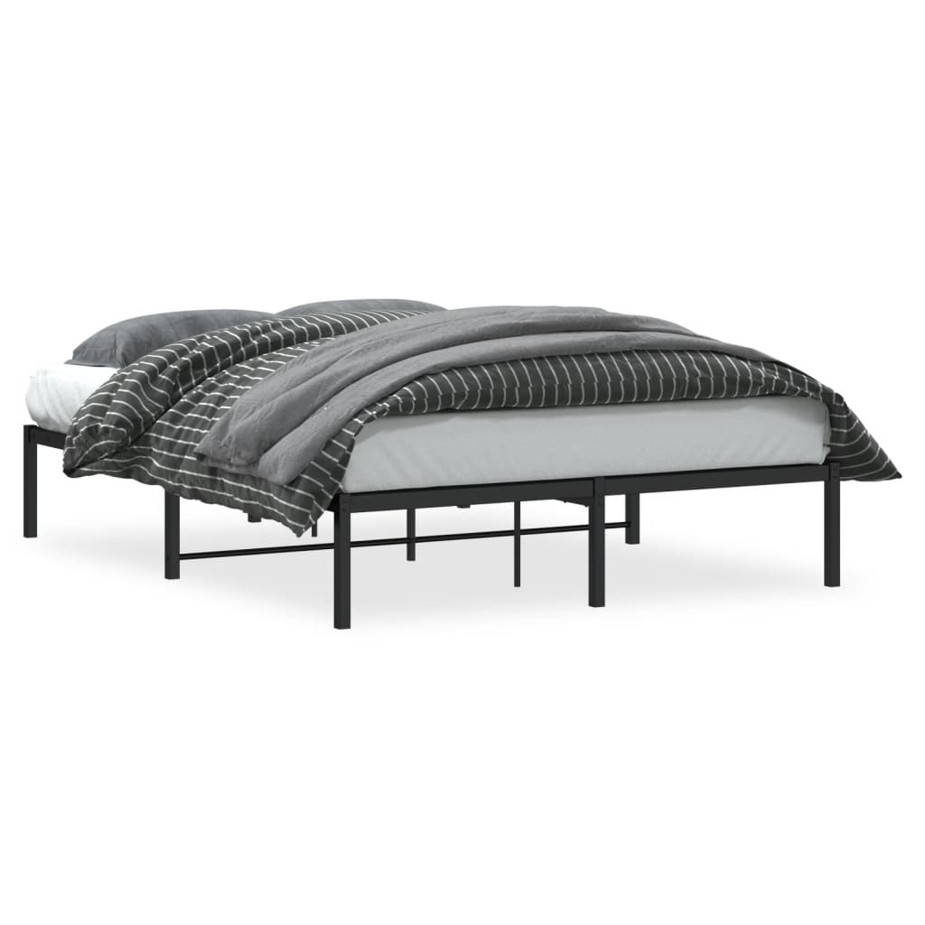 vidaXL Πλαίσιο Κρεβατιού Μαύρο 140 x 200 εκ. Μεταλλικό