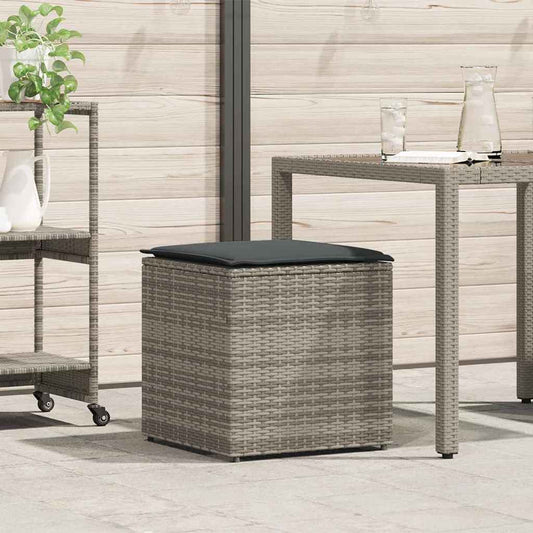vidaXL Κουτί Μαξιλαριών Γκρι 50 x 50 x 50 cm συνθετικό ρατάν