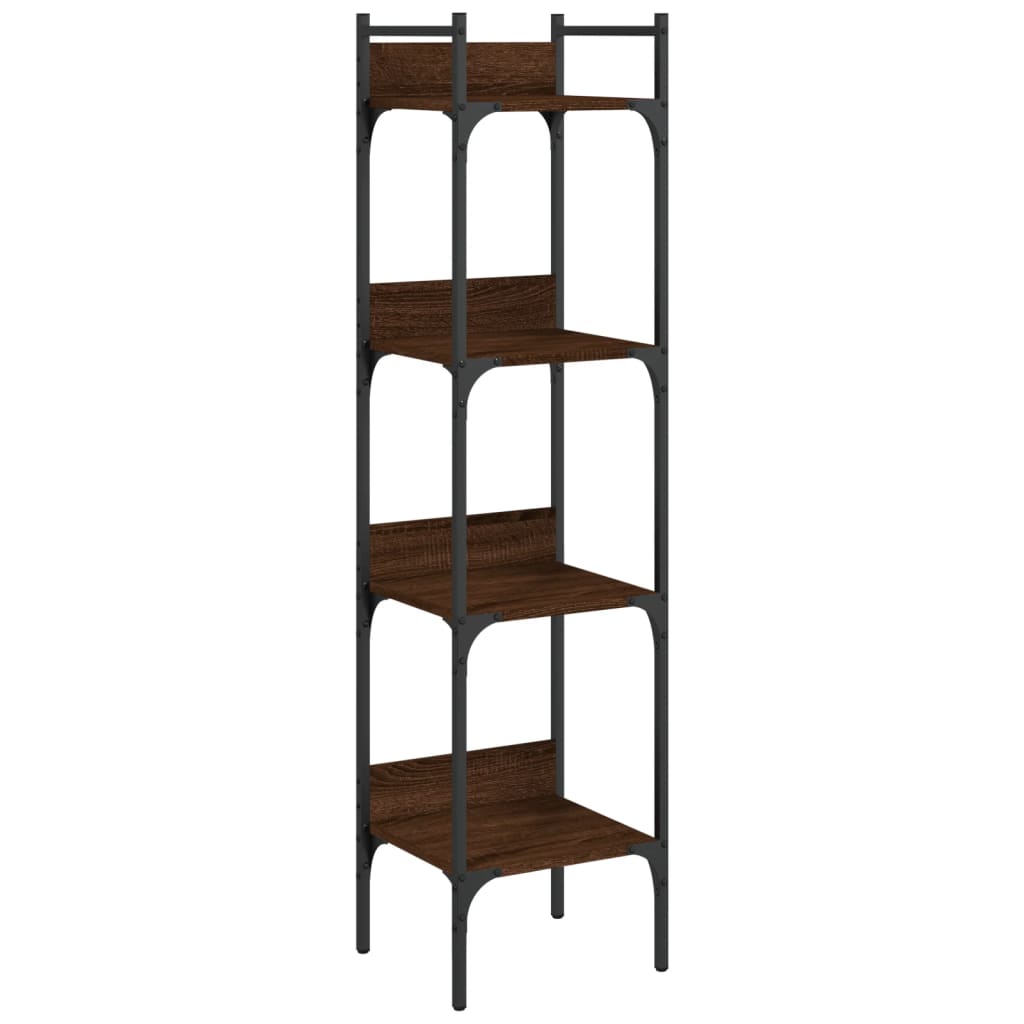 vidaXL Βιβλιοθήκη 4 Επιπέδων Καφέ Δρυς 35x30x138,5 εκ. Επεξεργ. Ξύλο