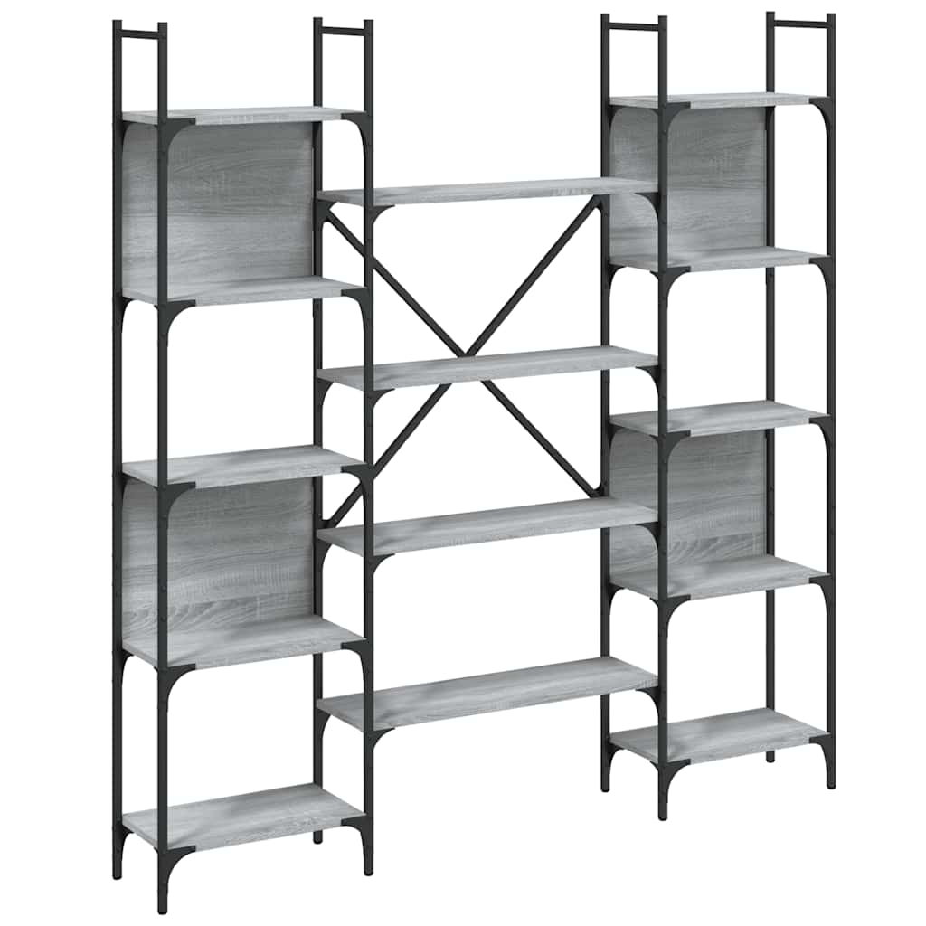 vidaXL Βιβλιοθήκη Γκρι Sonoma 155,5x24x166,5 εκ. Επεξεργασμένο Ξύλο