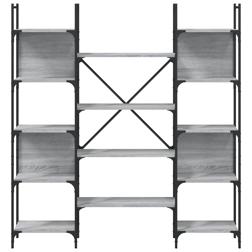 vidaXL Βιβλιοθήκη Γκρι Sonoma 155,5x24x166,5 εκ. Επεξεργασμένο Ξύλο