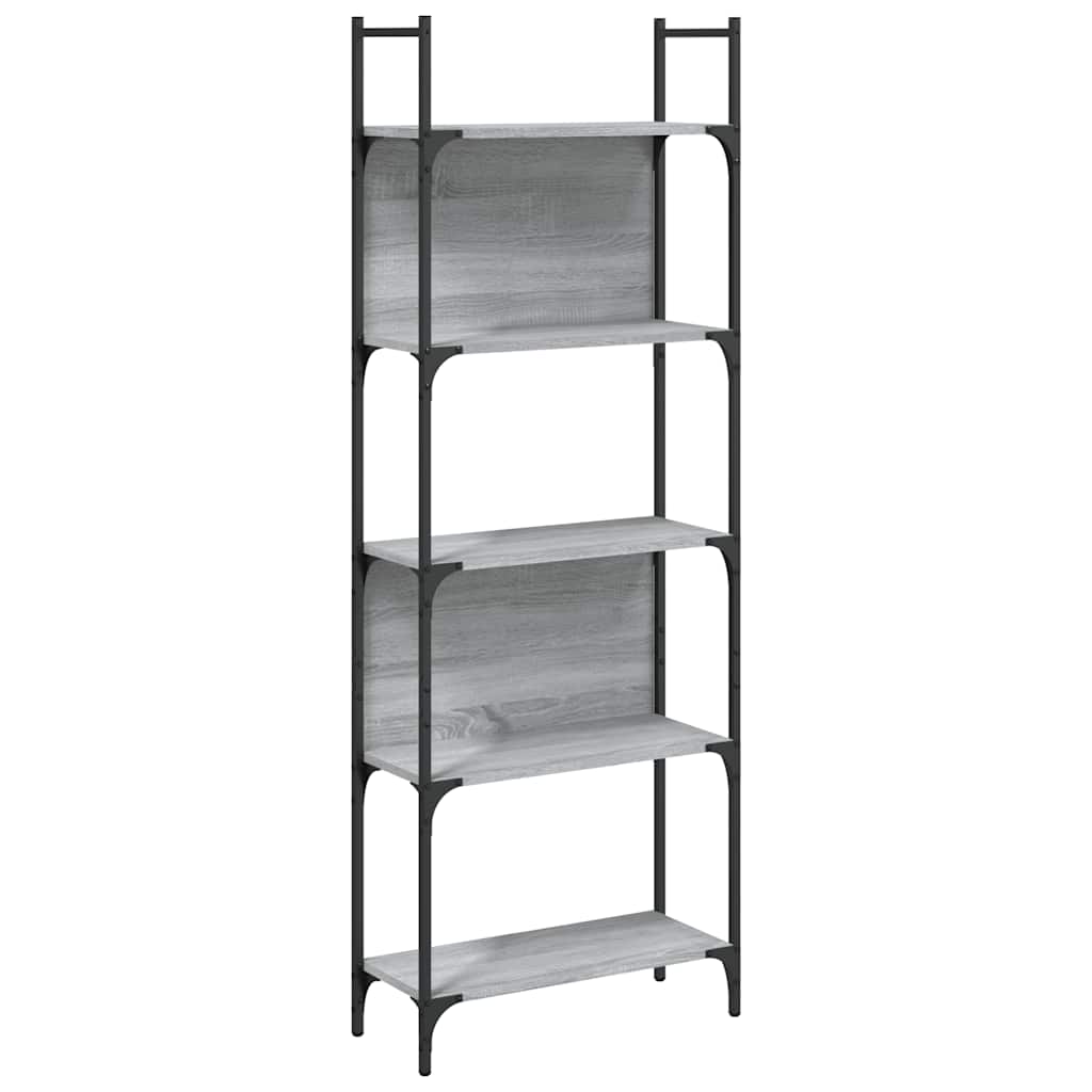 vidaXL Βιβλιοθήκη 5 Επιπέδων Γκρι Sonoma 60,5x24x166,5 εκ. Επεξ. Ξύλο