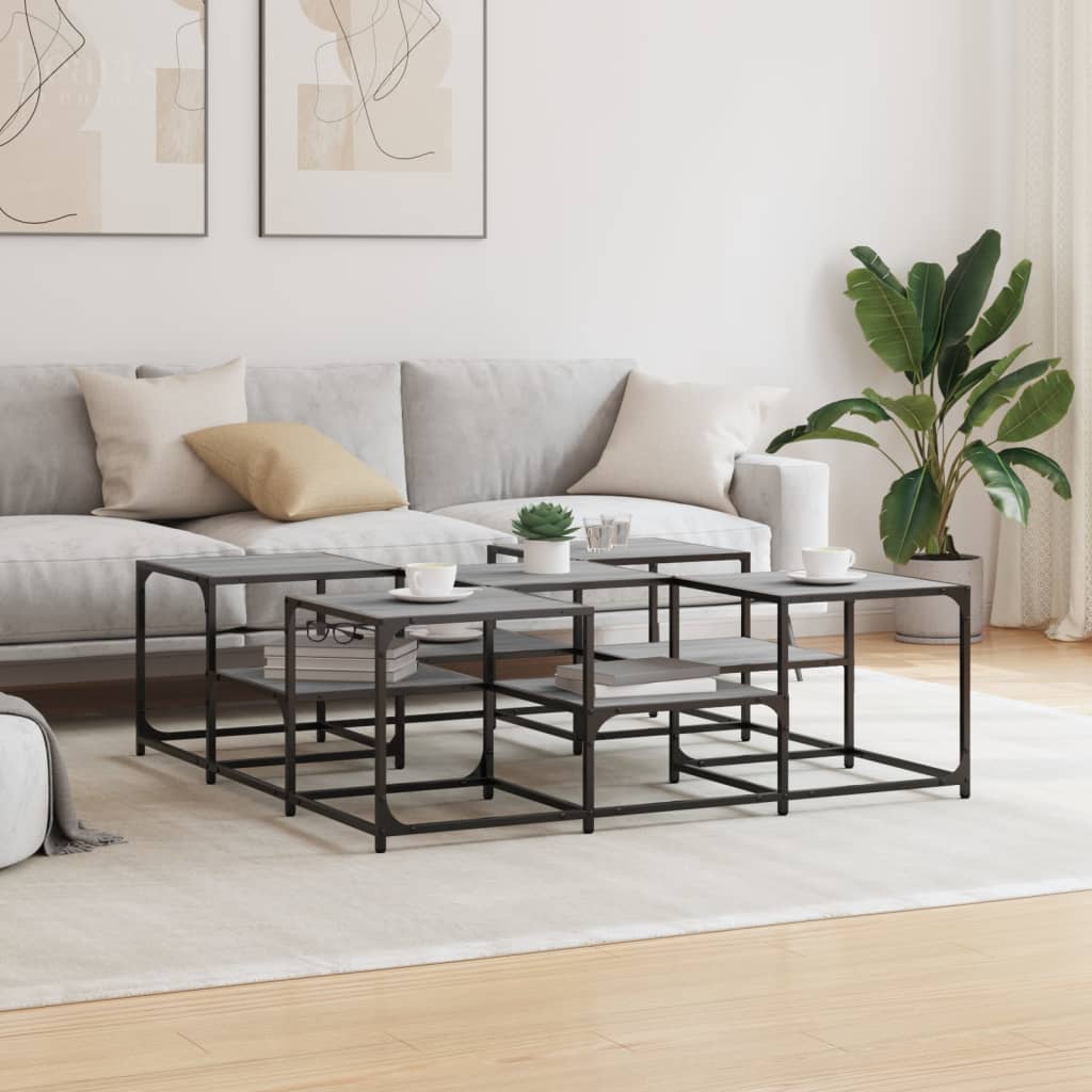 vidaXL Τραπεζάκι Σαλονιού Γκρι Sonoma 121x121x40 εκ. Επεξεργ. Ξύλο