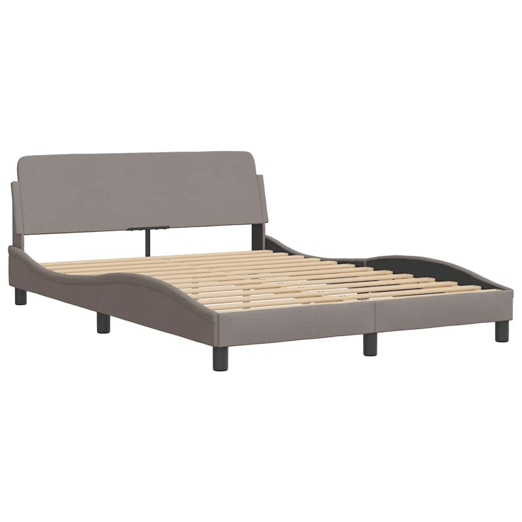 vidaXL Κρεβάτι με Στρώμα Dover Taupe 120x200 εκ. Υφασμάτινο