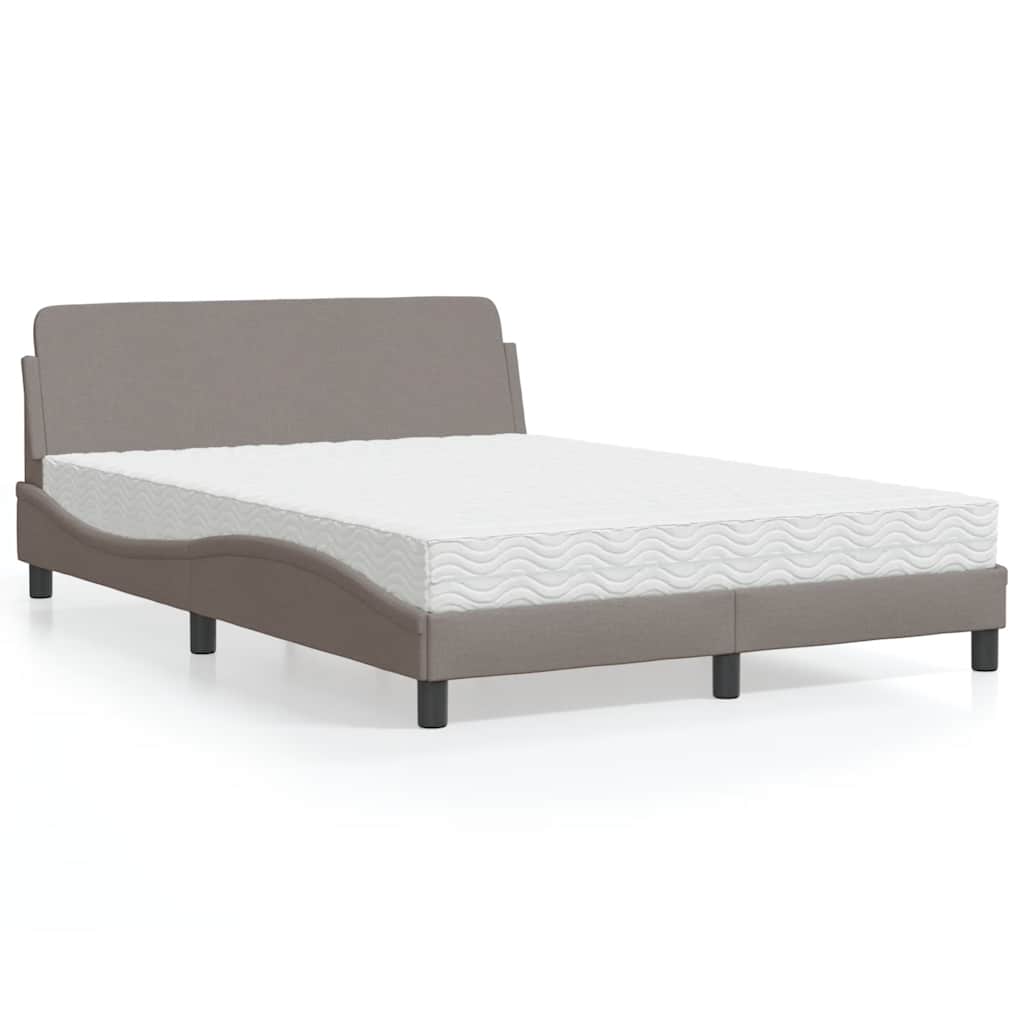 vidaXL Κρεβάτι με Στρώμα Dover Taupe 120x200 εκ. Υφασμάτινο
