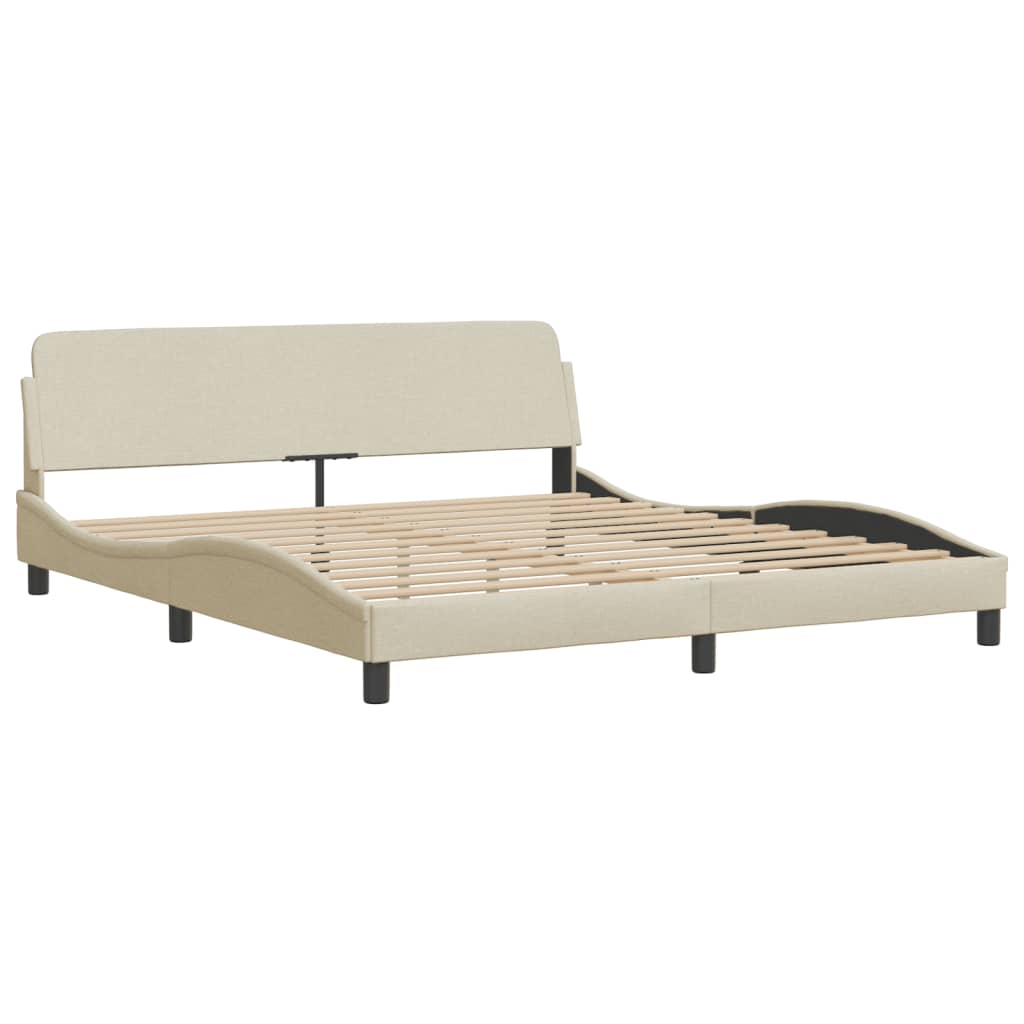 vidaXL Κρεβάτι με Στρώμα Dover Κρεμ 180x200 εκ. Υφασμάτινο
