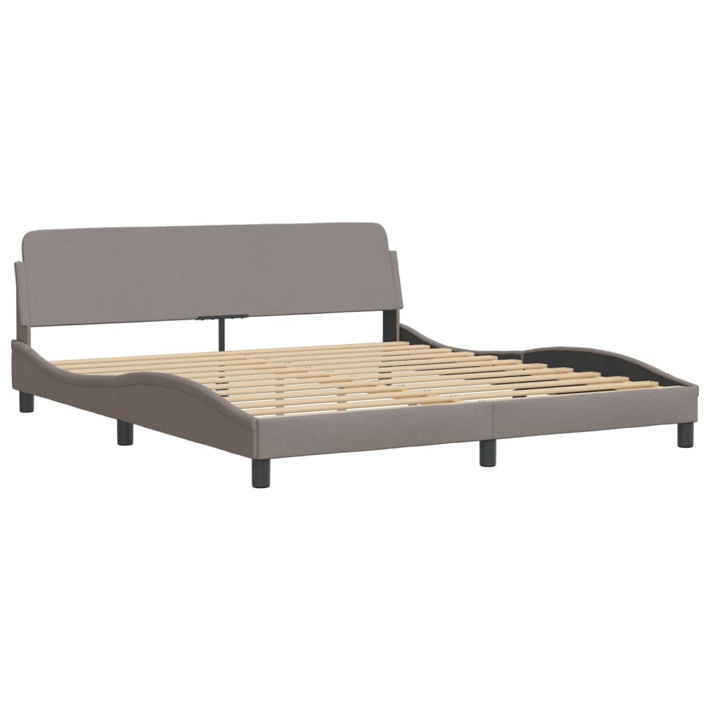 vidaXL Κρεβάτι με Στρώμα Hvar Taupe 180x200 εκ. Υφασμάτινο