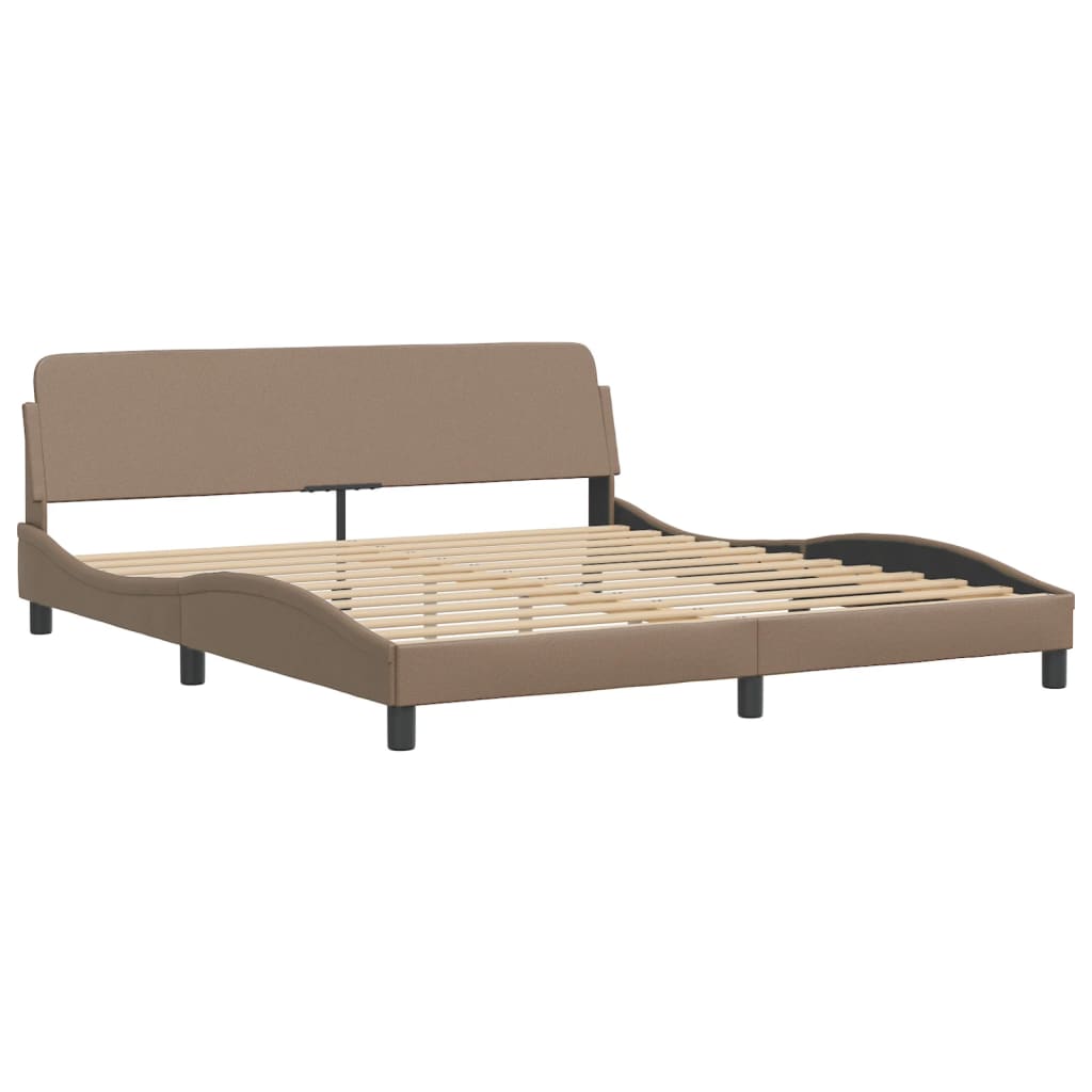 vidaXL Κρεβάτι με Στρώμα Hvar Καπουτσίνο 180x200 εκ. Συνθ. Δέρμα