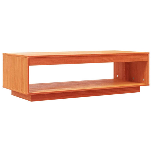 vidaXL Τραπεζάκι Σαλονιού Καφέ Κεριού 110x50x33,5εκ. Μασίφ Ξύλο Πεύκου