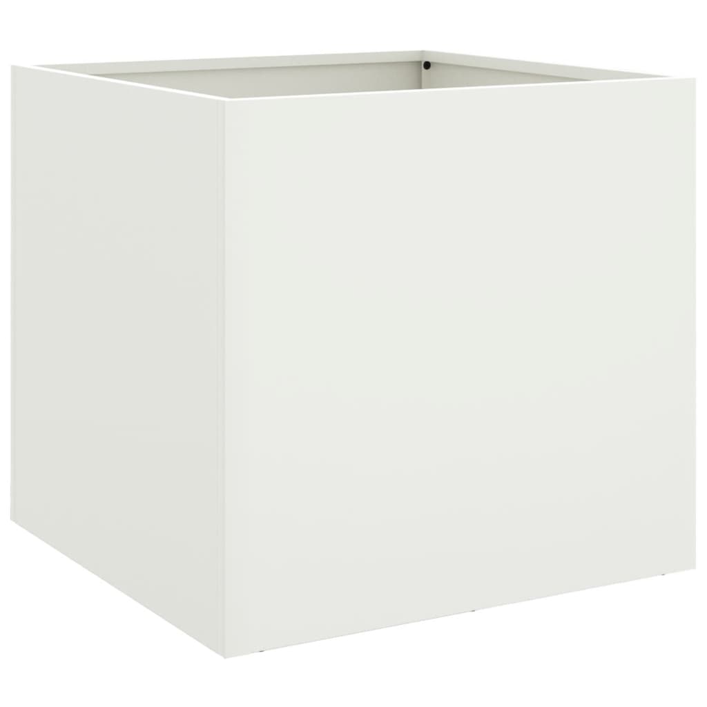 vidaXL Ζαρντινιέρα Λευκή 49x47x46 εκ. από Χάλυβα