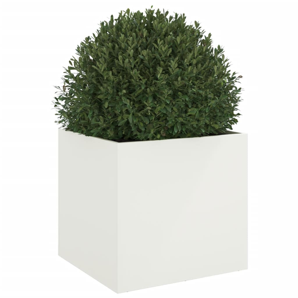 vidaXL Ζαρντινιέρα Λευκή 49x47x46 εκ. από Χάλυβα