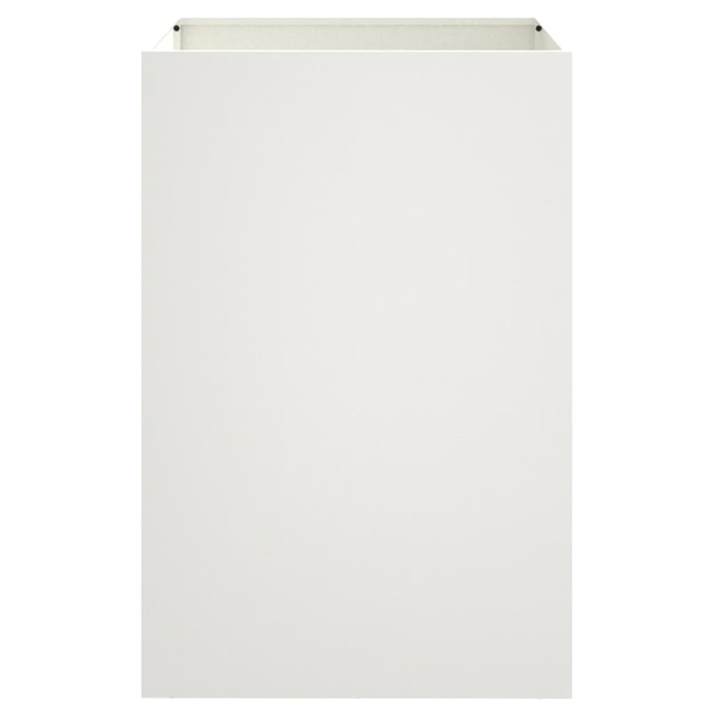 vidaXL Ζαρντινιέρα Λευκή 52x48x75 εκ. από Χάλυβα