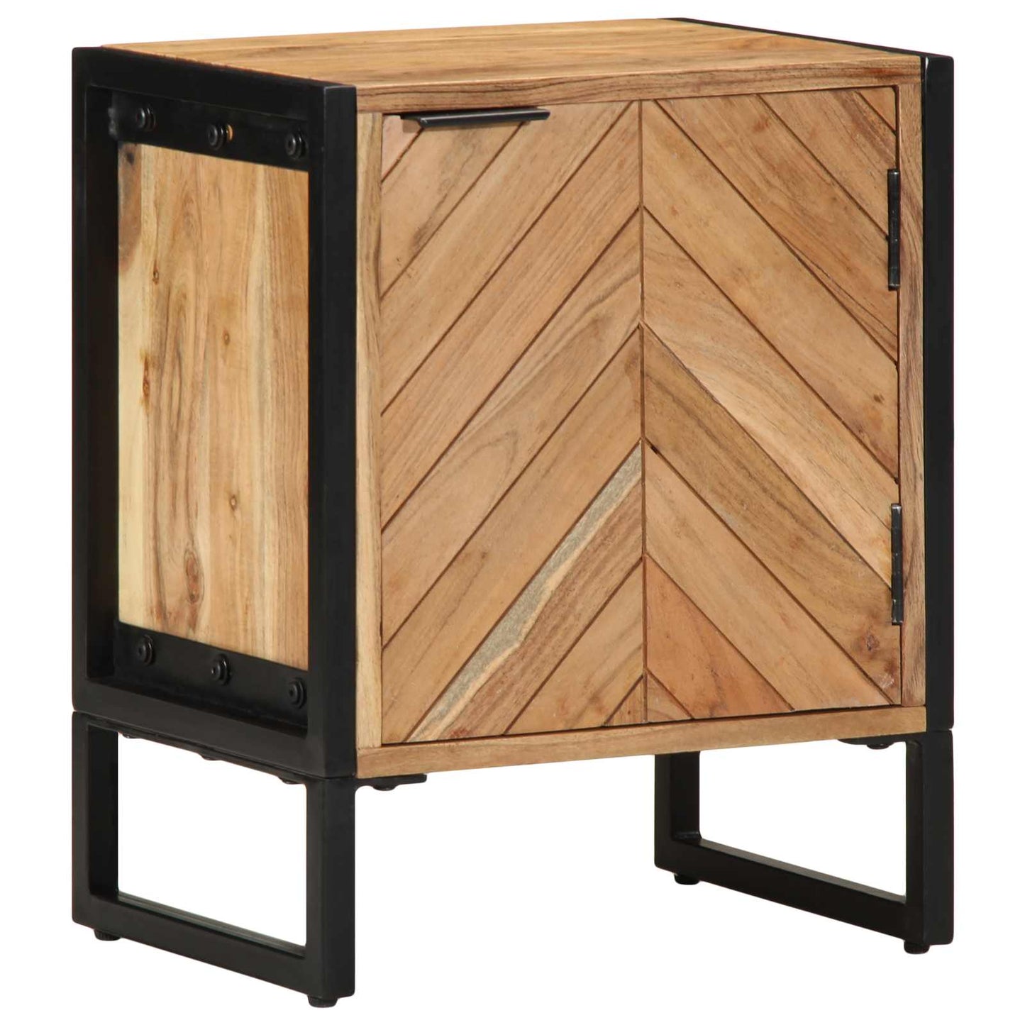 vidaXL Κομοδίνο Καφέ 40 x 30 x 50 cm Μασίφ ξύλο ακακίας και μέταλλο