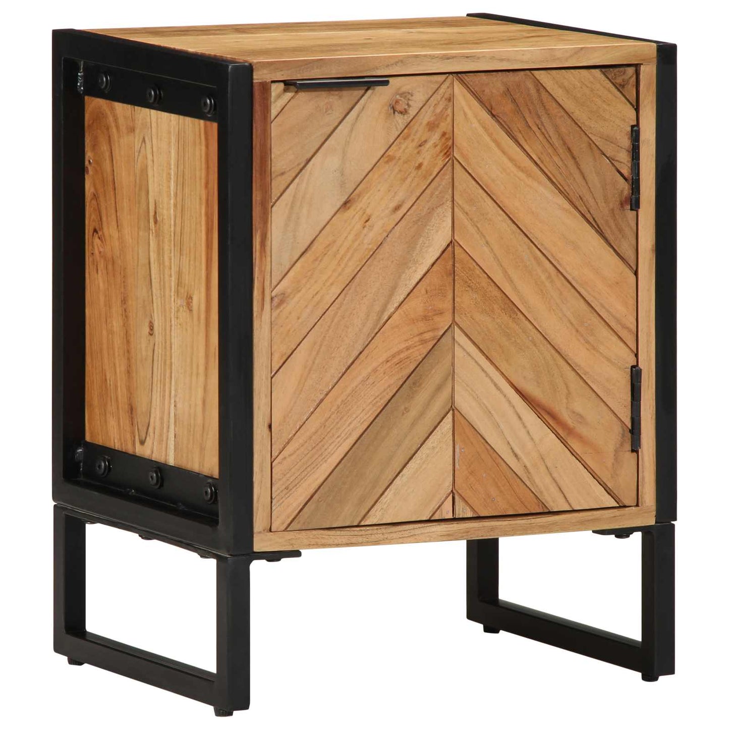 vidaXL Κομοδίνο Καφέ 40 x 30 x 50 cm Μασίφ ξύλο ακακίας και μέταλλο