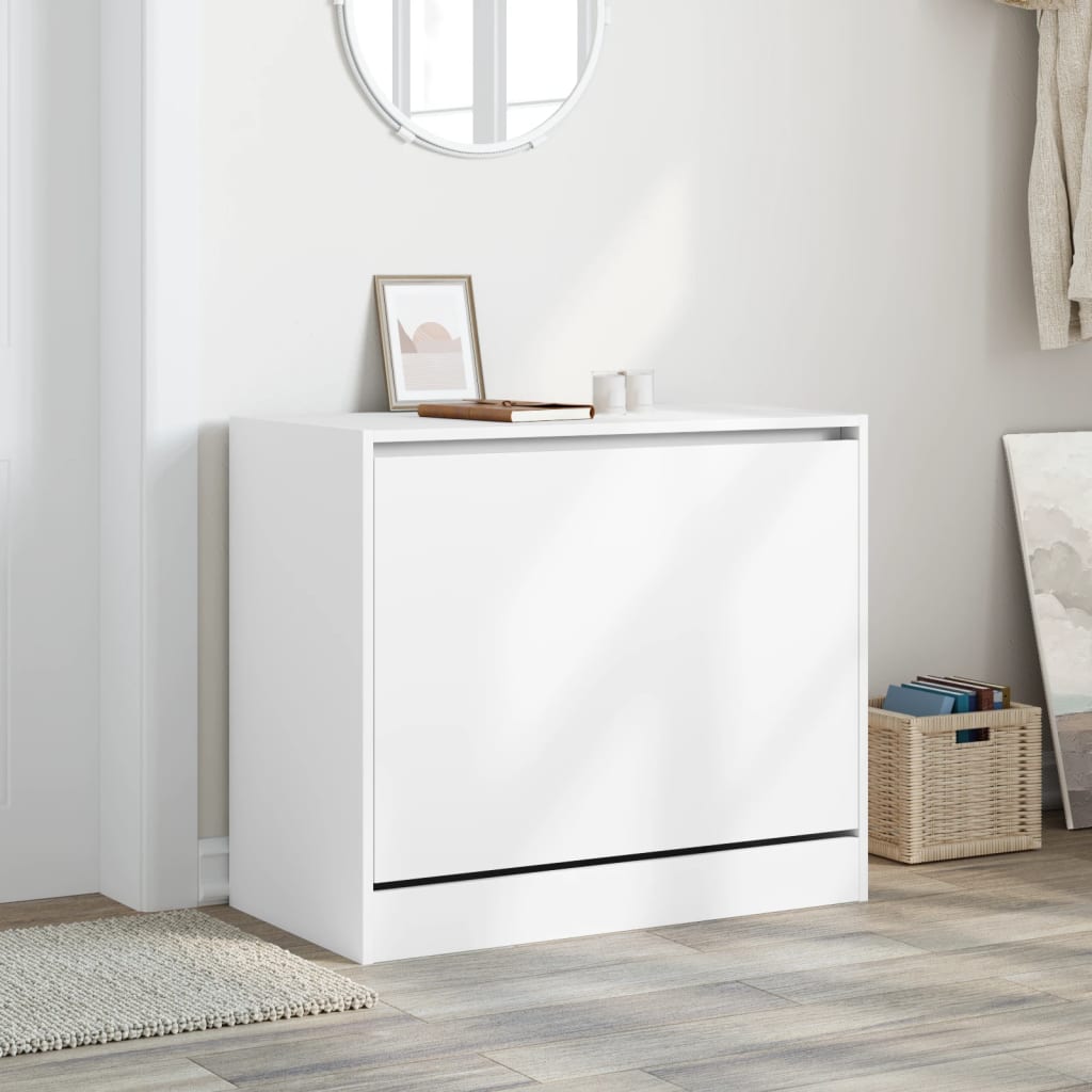 vidaXL Παπουτσοθήκη Λευκή 80x42x69 εκ. από Επεξεργασμένο Ξύλο
