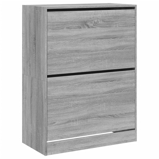 vidaXL Παπουτσοθήκη με 2 Ανακλ. Συρτάρια Γκρι Sonoma 80x42x108 εκ.