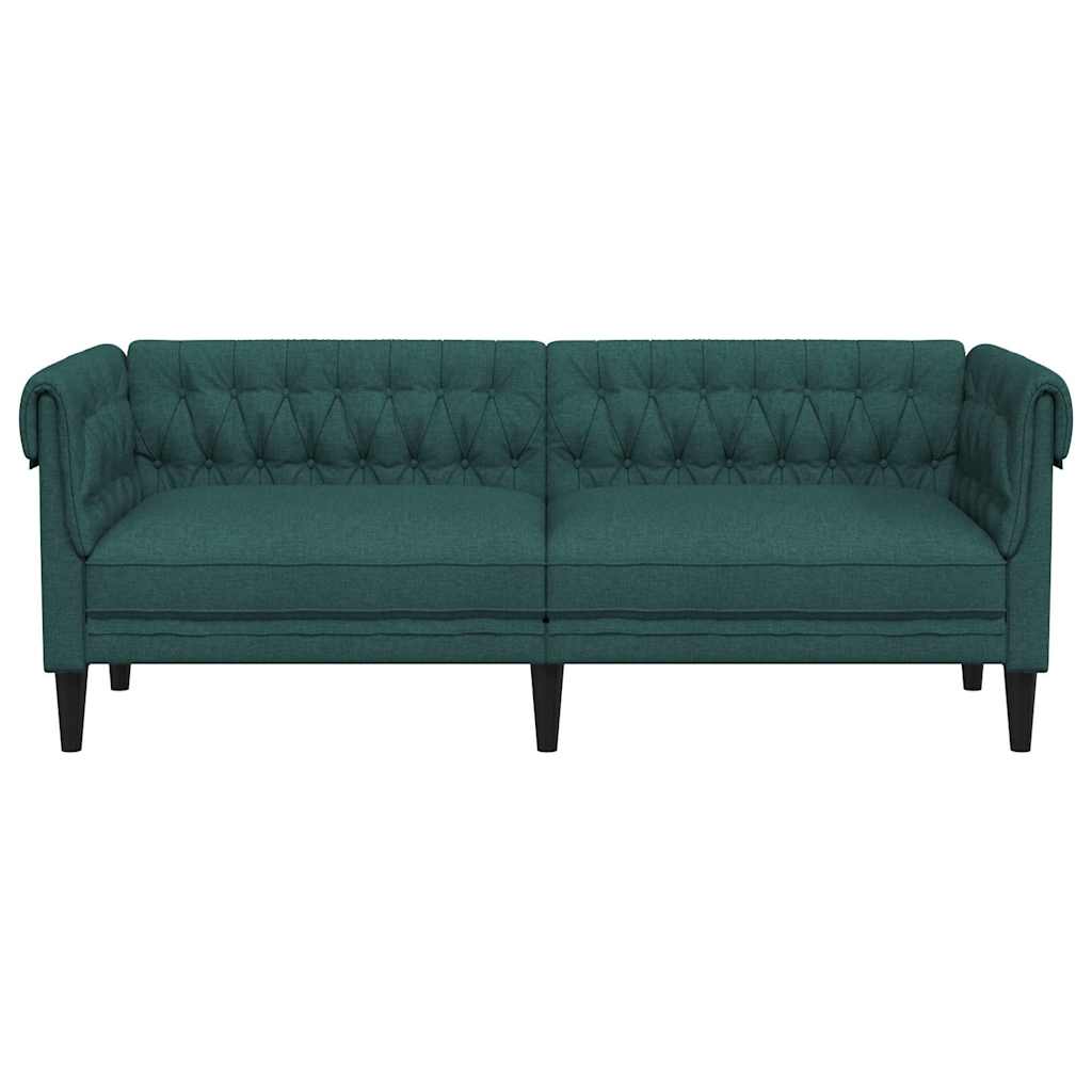vidaXL Καναπές Τριθέσιος Chesterfield Πράσινος Υφασμάτινος