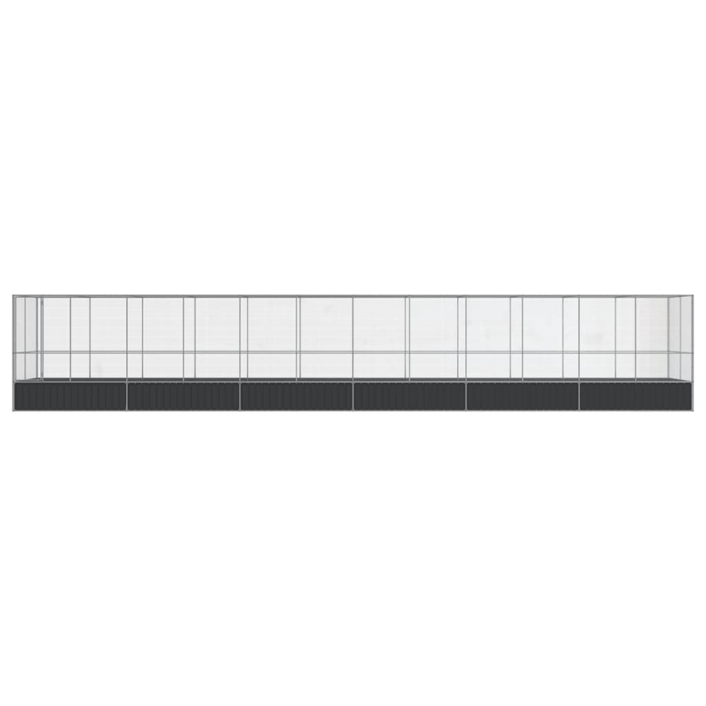 vidaXL Κλουβί με Επέκταση Ασημένιο 1246x207x212 εκ. Ατσάλινο