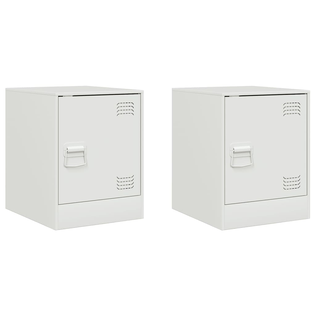 vidaXL Κομοδίνα 2 τεμ. Λευκό 34,5 x 39 x 44 εκ. από Χάλυβα